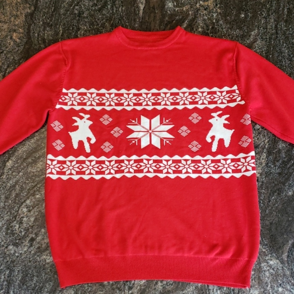 Red and white Christmas sweater